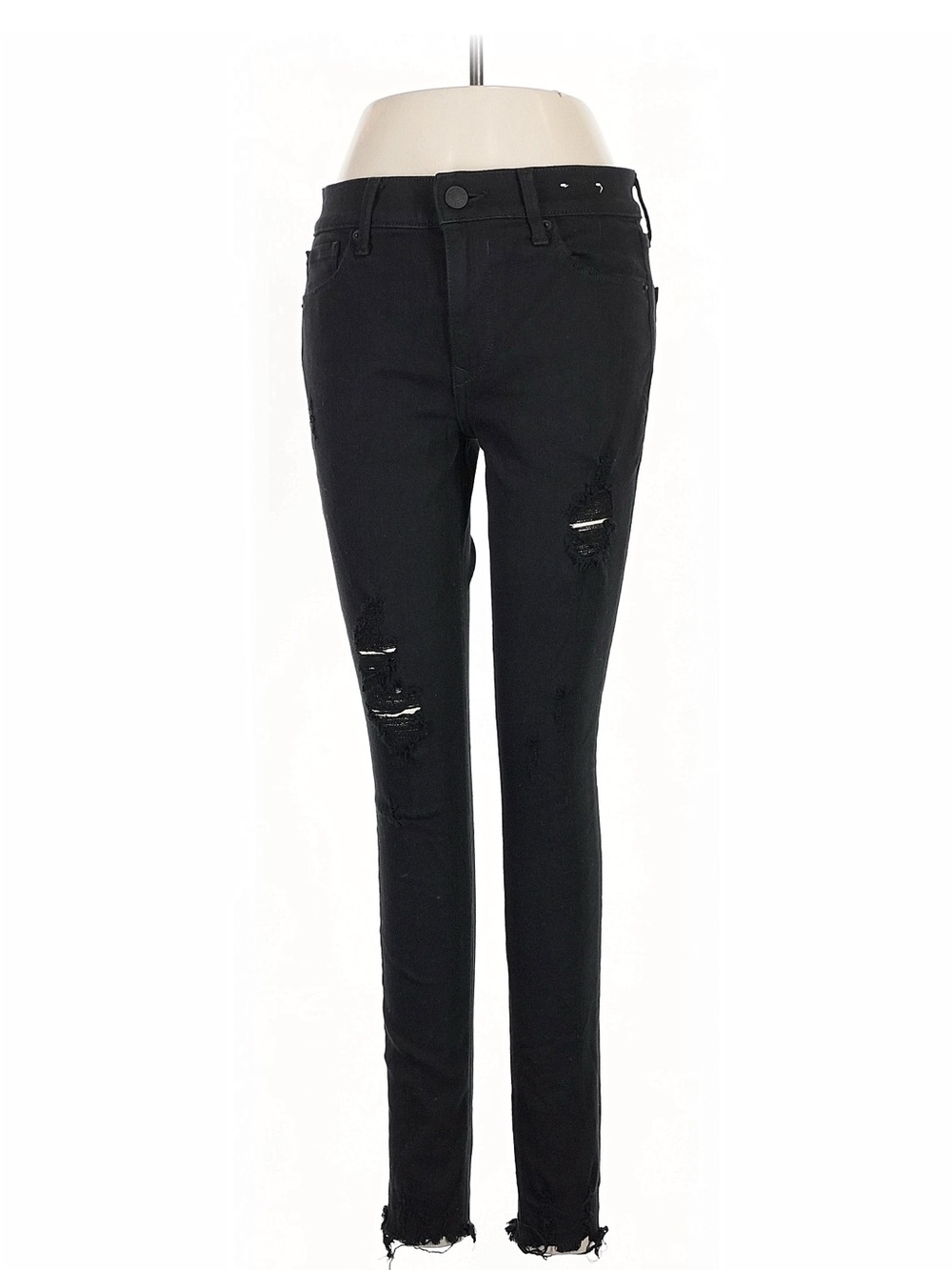 Express Black Distressed Ankle Jeans